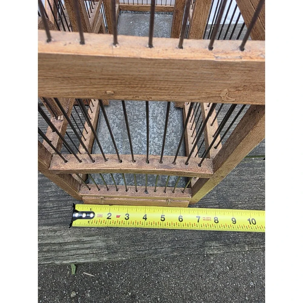 Vintage Victorian Architectural Wood & Wire Birdcage Dome Cathedral Palace